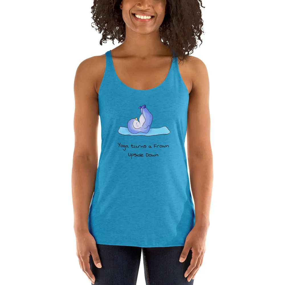 Yoga penguin pose top - Yoga turns a frown upside down