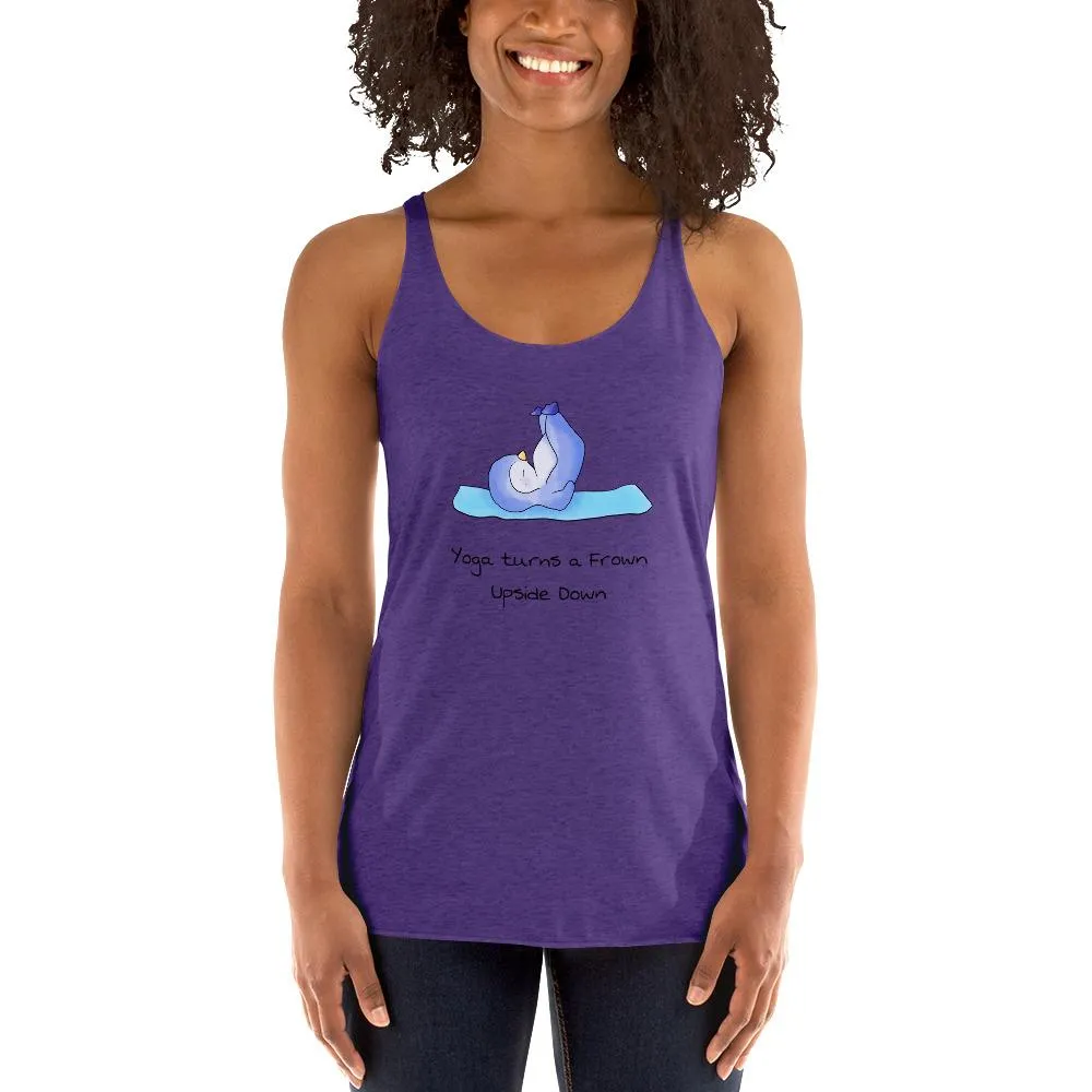 Yoga penguin pose top - Yoga turns a frown upside down