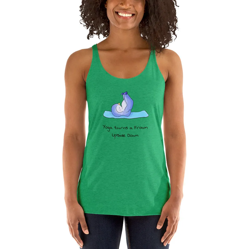 Yoga penguin pose top - Yoga turns a frown upside down