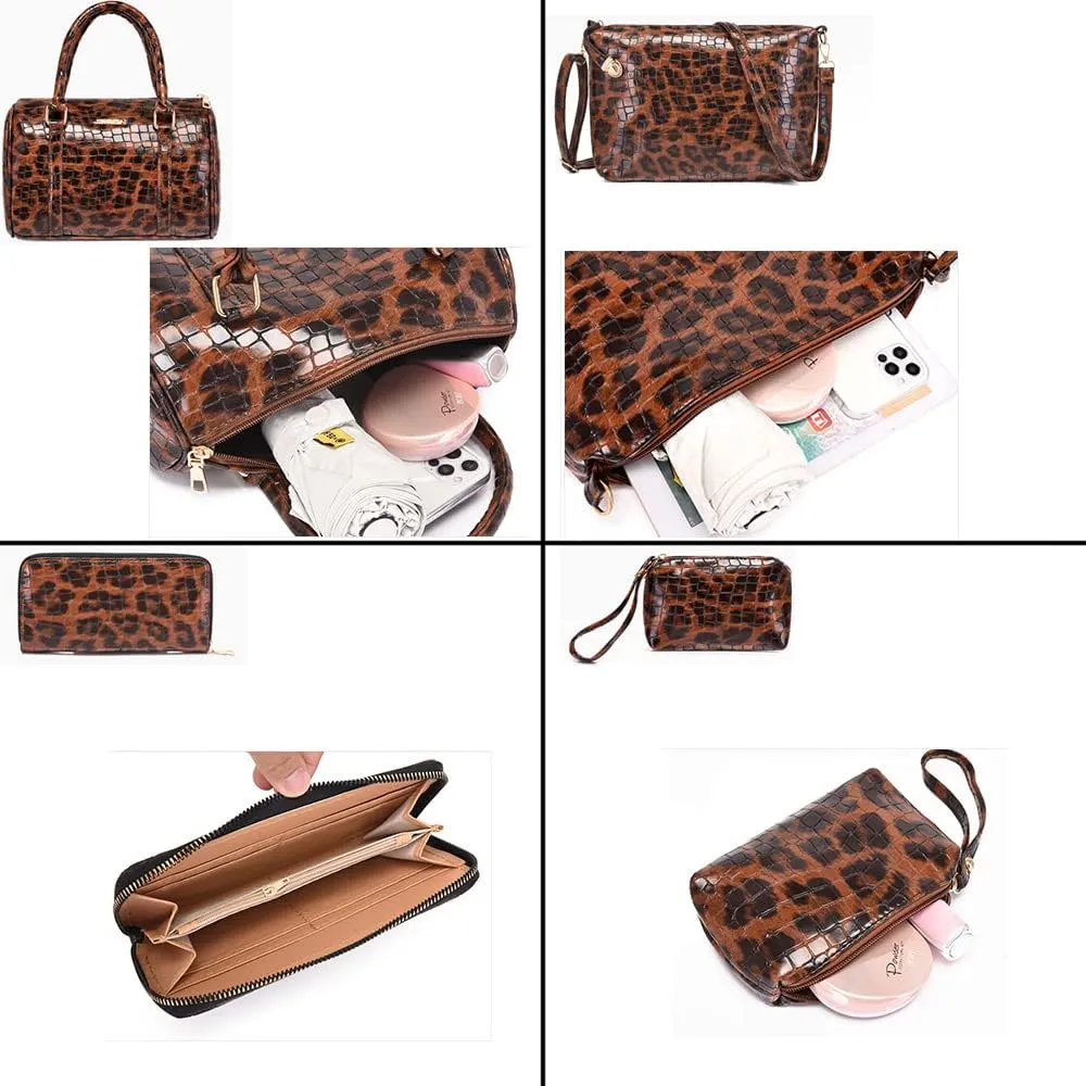 ZiMing 6Pcs Handbags and Purse Set for Women PU Leather Shoulder Tote Bag Crossbody Bag Satchel Top Handle Handbag Bag Wallet