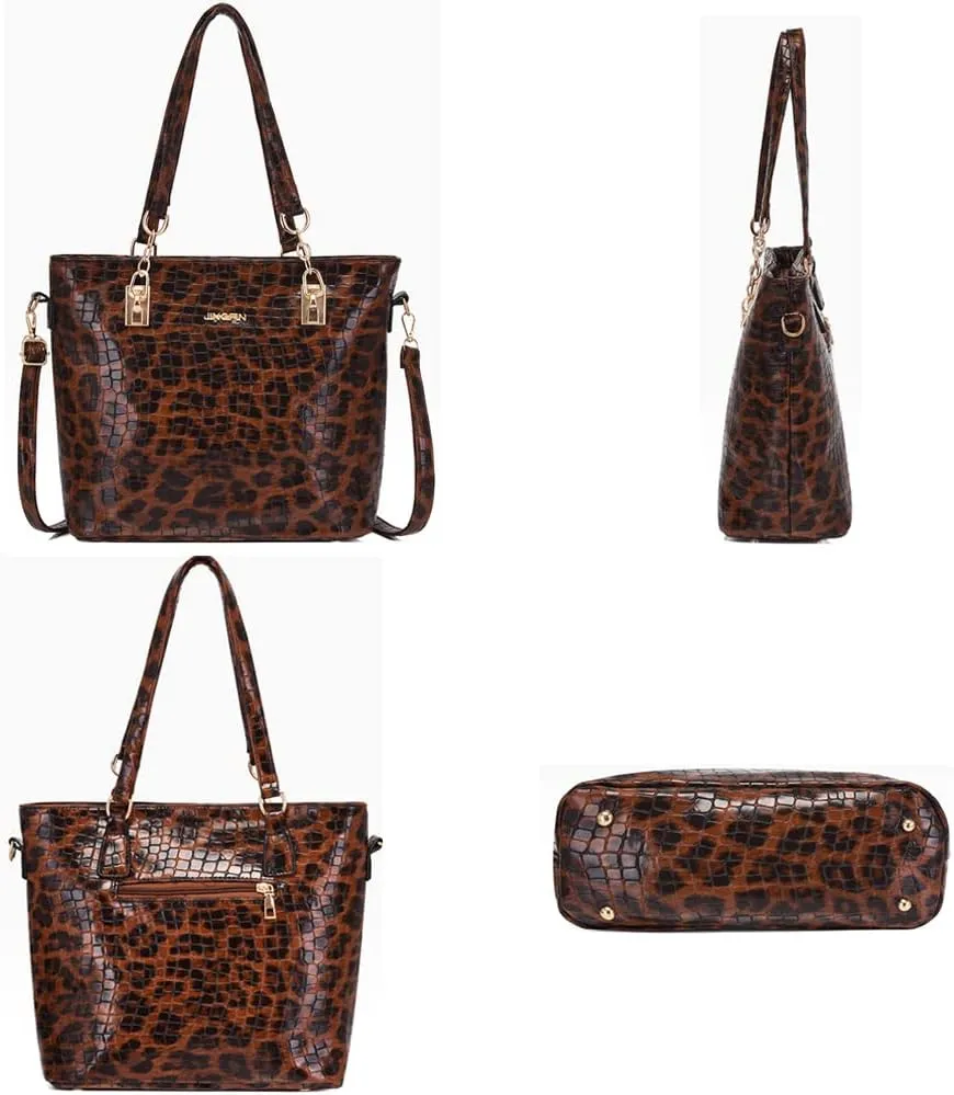 ZiMing 6Pcs Handbags and Purse Set for Women PU Leather Shoulder Tote Bag Crossbody Bag Satchel Top Handle Handbag Bag Wallet