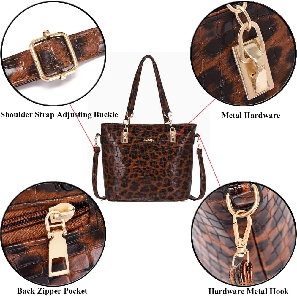 ZiMing 6Pcs Handbags and Purse Set for Women PU Leather Shoulder Tote Bag Crossbody Bag Satchel Top Handle Handbag Bag Wallet