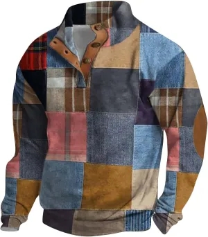 Zip Up Hoodie Spring And Autumn Casual Long Sleeve Button Solid Color Long Sleeve T Shirt Top Men'S Hoodies Pullover