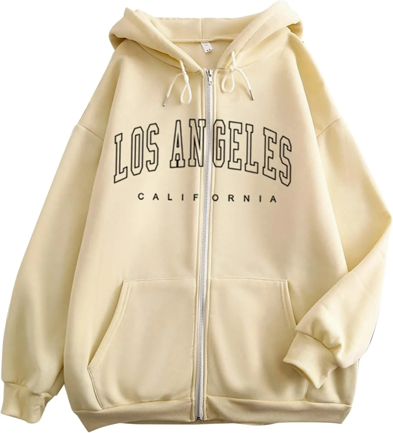Zip Up Hoodies for Teen Girls Los Angeles Sweatshirt with Hood Full Zipper Hoodies Pullover Long Sleeve Tops with Pockets