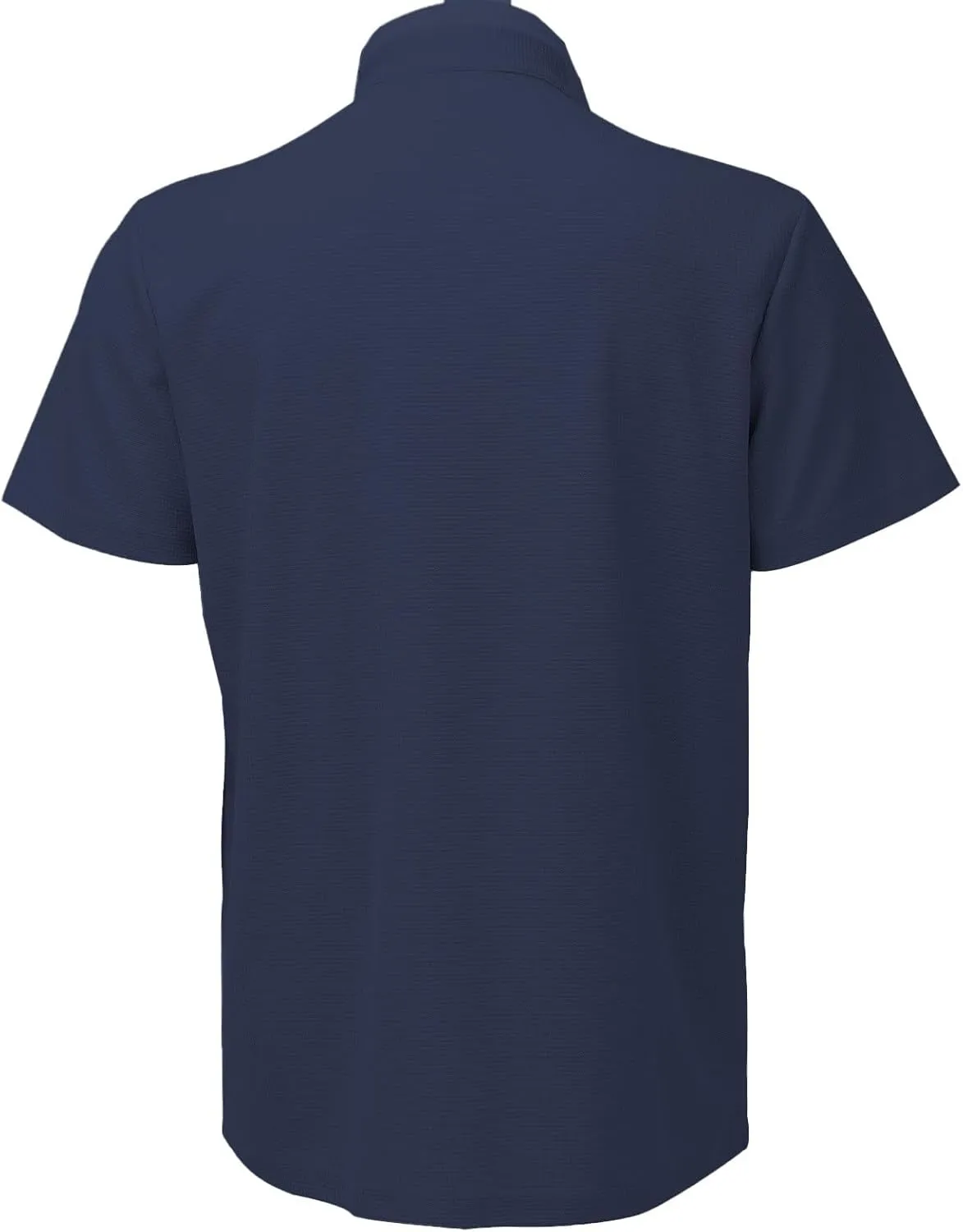 Zipper Henley Shirt for Men Fashion Solid Color Stand Collar Short Sleeve T Shirt Textured Classic Work Golf Shirts